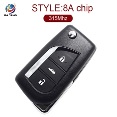 AK007098 for Toyota Carola Flip Remote Key 3 Button 315MHz 8A Chip