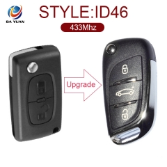 AK009014 For Peugeot 307 ASK remote control key Modified DS Style Folding  2006-2010