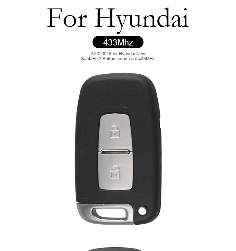 AK020016 for Hyundai New SantaFe 2 Button smart card 433MHz
