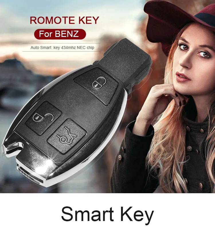 AK002022 car key for Mercedes NEC 434MHZ remote controller 3 Button W124、W140、W201