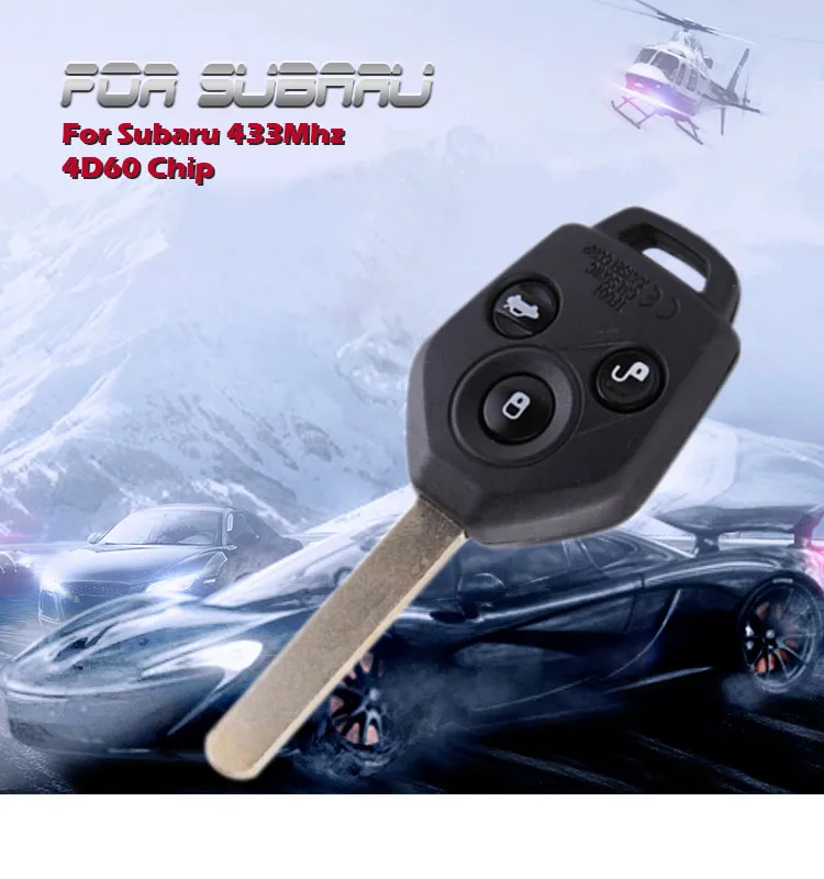 AK034012 for Subaru outback straight remote control key 4D60 433MHZ
