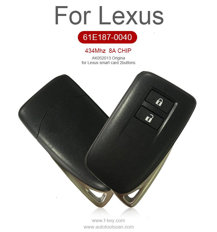AK052013 Origina Lexus smart card 2buttons 434MHZ 8A CHIP 61E187-0040