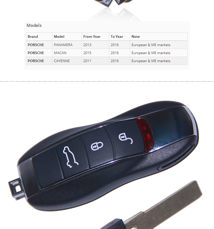 AK005001 New for Porsche Cayenne Remote Key 3 Button 315 Mhz 7PP 959 753 BL no keyless go