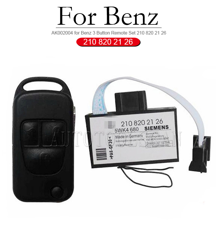 AK002004 for Benz 3 Button Remote Set 210 820 21 26