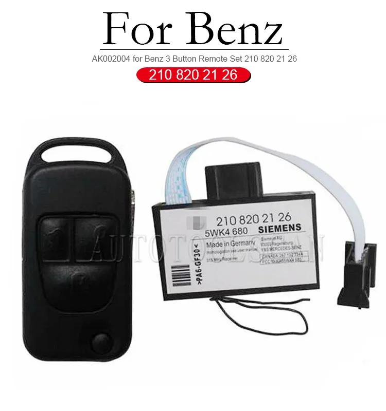 AK002004 for Benz 3 Button Remote Set 210 820 21 26