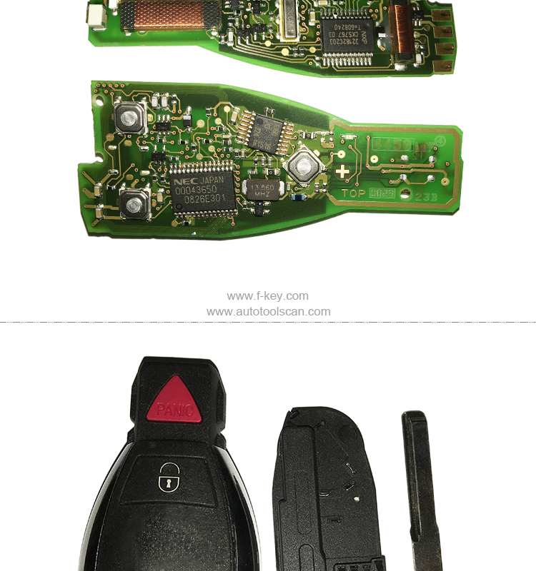 AK002013 Keyless remote entry for Mercedes KR55WK49046 3+1 Button 434Mhz
