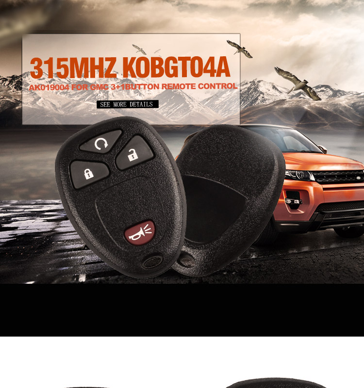 AK019004 4 buttons Remote Start Car Key Fob for Buick for Chevrolet Pontiac KOBGT04A