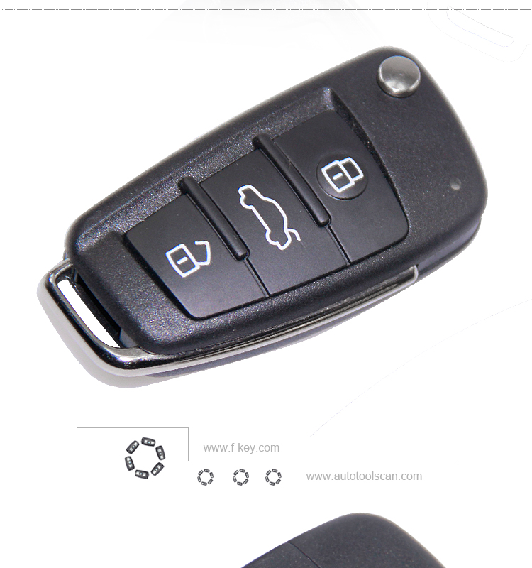 AK008034 for Audi A3 Q3  3 Button Remote key 434MHZ 8V0 837 220