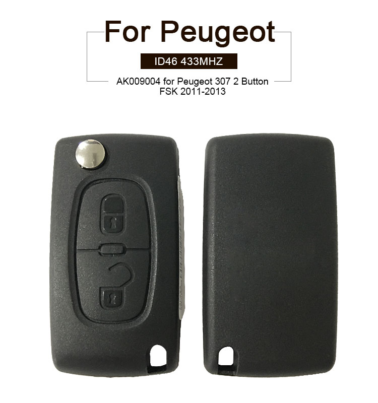 AK009004  for Peugeot 307 Remote Key 2 Button 433MHz FSK 2011-2013