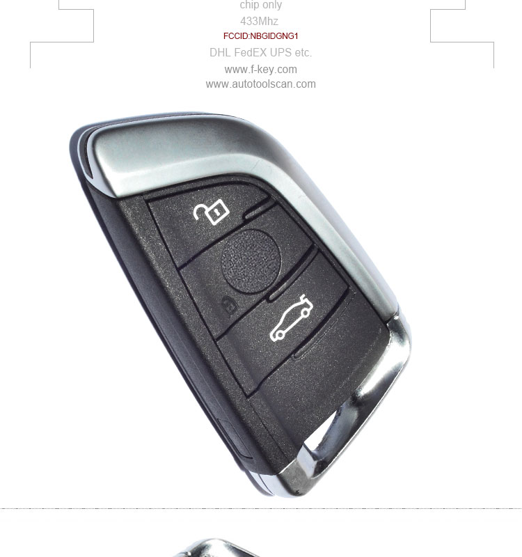 AK006057 New Uncut Remote Car Key Fob 3B 433MHz for BMW X5 X6 2014-2016 FCC:NBGIDGNG1