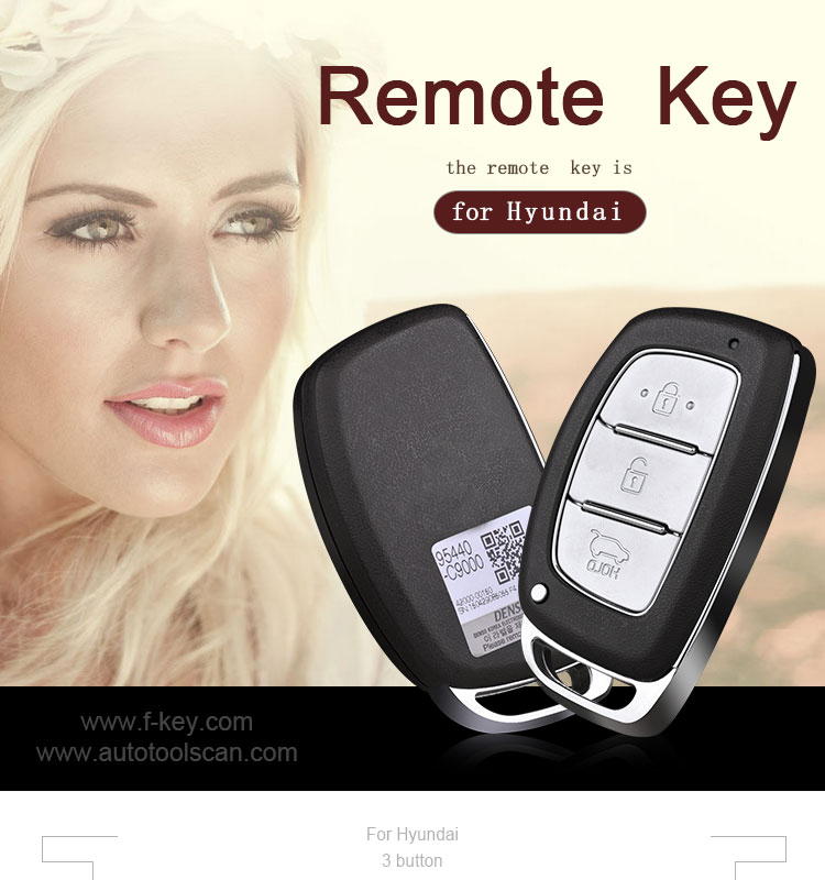 AK020002 3 button Smart remote key control 434mhz with 8A chip for Hyundai ix25 car