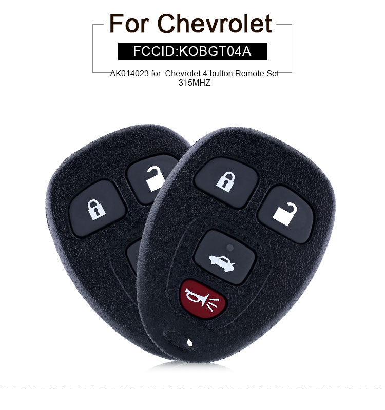 AK014023  for Chevrolet 3+1 button Remote Set 315MHZ KOBGT04A