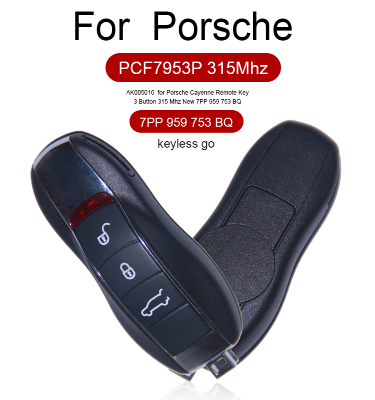 AK005016 New for Porsche Cayenne 3 Button 315MHz PCF7953 7PP 959 753 BQ ...