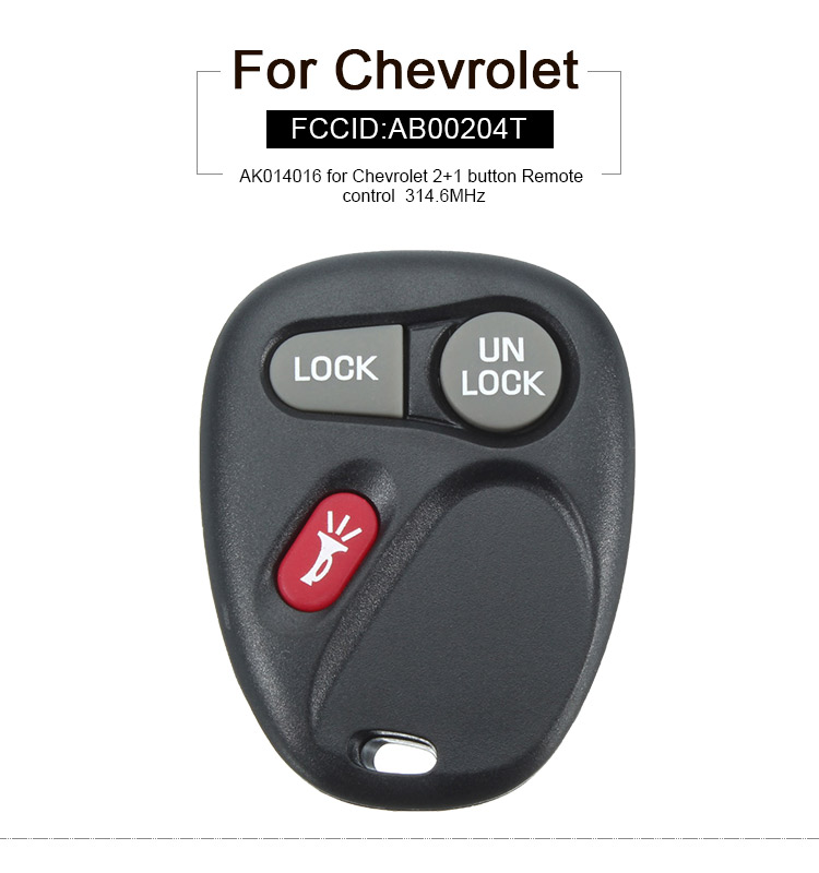 AK014016  for Chevrolet 2+1 button Remote control (314.6MHz FCC ID AB00204T)