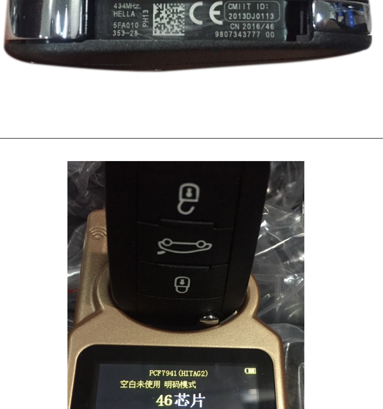 AK016031 for Citroen 3 Button PCF7941(HITAG2)  434Mhz 9807343777