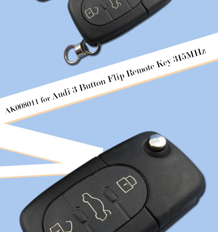 AK008011 for Audi 3 Button Flip Remote Key 315MHz