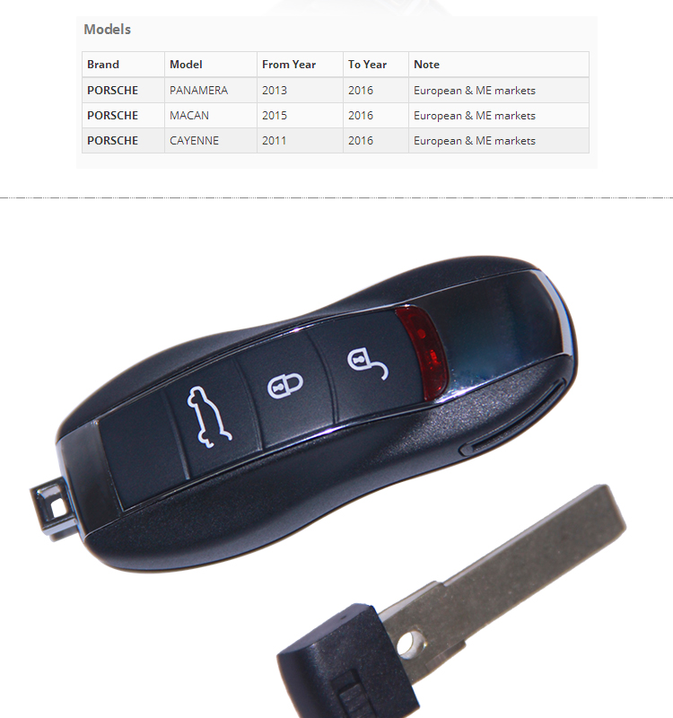 AK005002 for Porsche Cayenne Remote Key 3 Button  434 Mhz 7PP 959 753 BN no keyless go