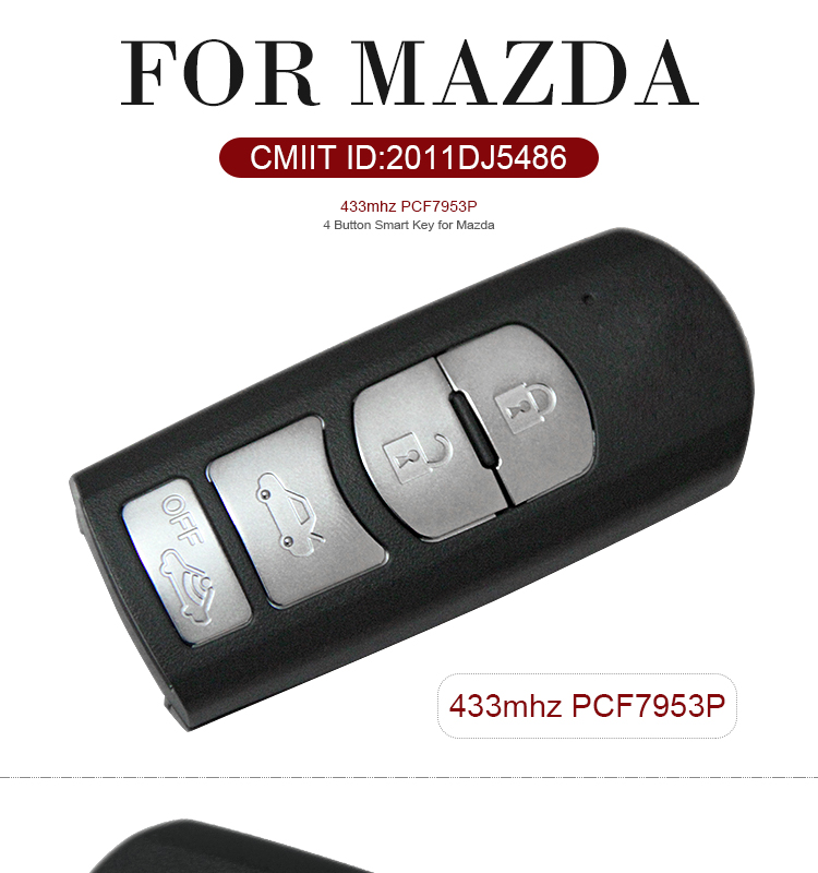 AK026017 4 Button 433Mhz ID83 for Mazda CX-5 SKE13E-01
