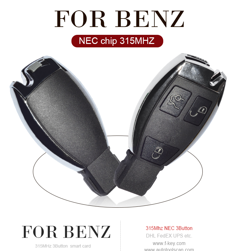 AK002024 Smart key for Benz 3 Button key with nec chip 315MHZ