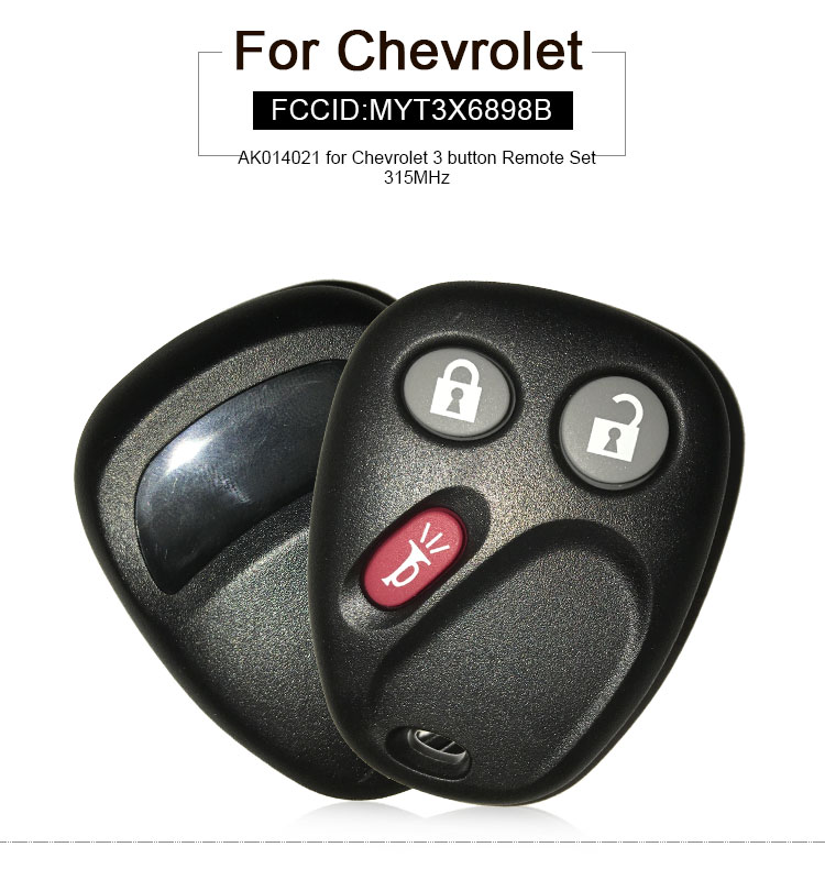 AK014021  for Chevrolet 3 button Remote Set 315MHz FCC ID MYT3X6898B
