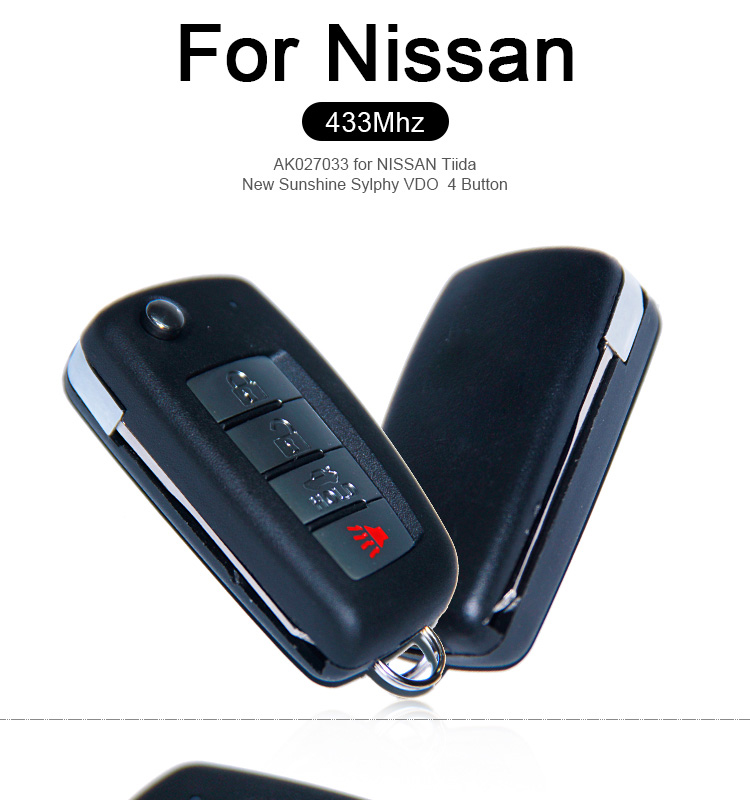 AK027033  FOR NISSAN Tiida New Sunshine Sylphy VDO  4 Button  433MHZ