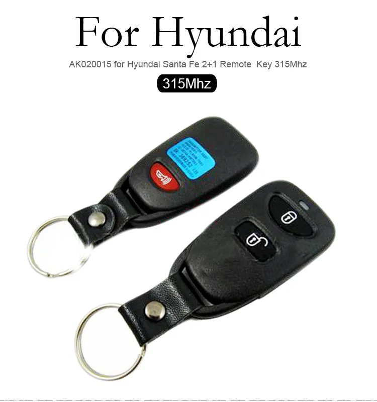 AK020015 for Hyundai Santa Fe 2+1 Remote Key 315Mhz