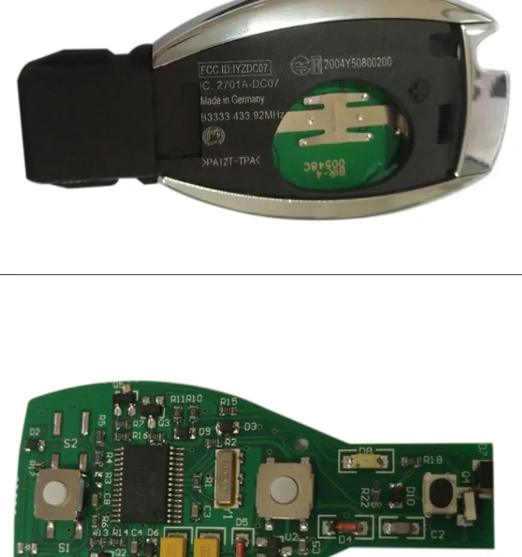 AK002038 For Benz Smart Key BE 2 Button 434Mhz FCCID:IYZDC07 IC:2701A-DC07