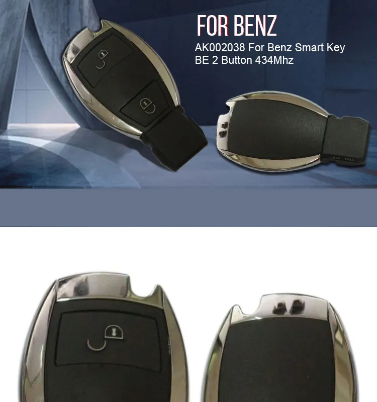 AK002038 For Benz Smart Key BE 2 Button 434Mhz FCCID:IYZDC07 IC:2701A-DC07