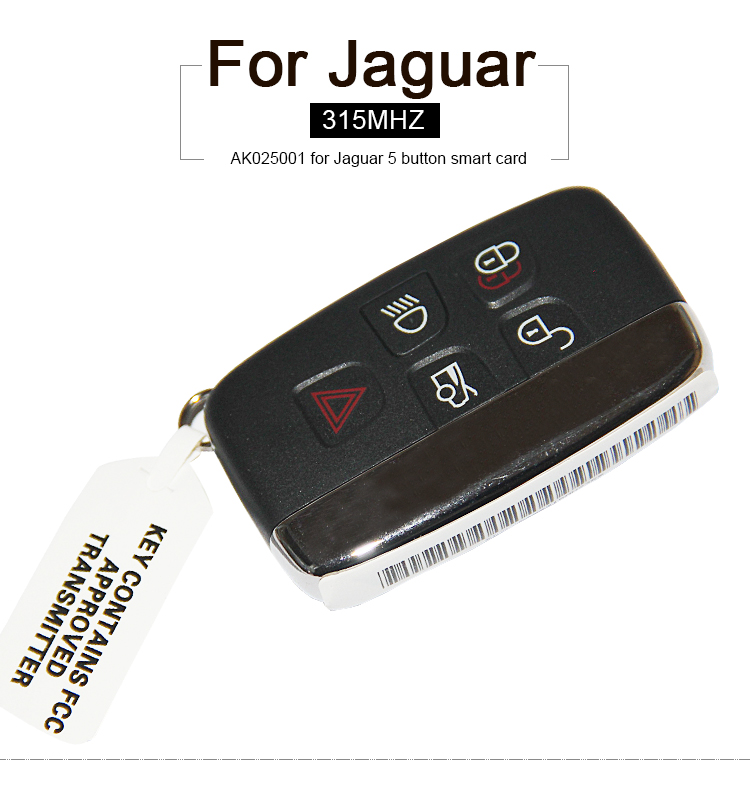 AK025001 for Oem Jaguar Xj Xjl Xf Remote Control 5 Button Smart Key 315mhz