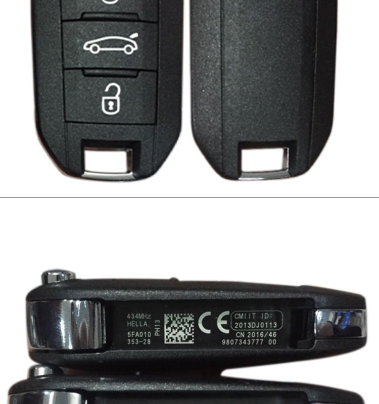 AK016031 for Citroen 3 Button PCF7941(HITAG2)  434Mhz 9807343777