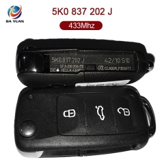 AK001051 for VW Flip Key 3 Button 433MHz ID48 5K0 837 202 J
