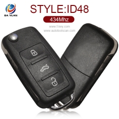 AK001071 for VW Seat Flip Key 3 Button 434MHz ID48 7N5 837 202 H