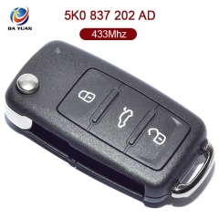 AK001052 for VW Folding Remote Key 3 Button 434MHz ID48  5K0 837 202 AD