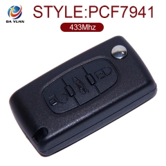 AK009033 for Peugeot  0523 ASK  3 Button Remote Key 433MHz ID46 PCF7941