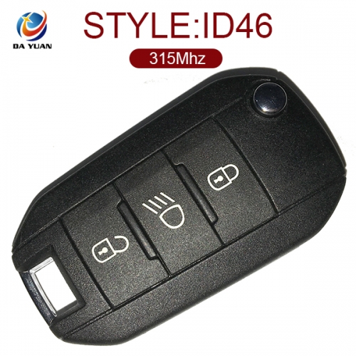 AK009026  for Peugeot 208 308 2008 3 Button remote key 315MHZ ID46