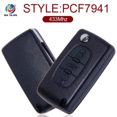 AK009033 for Peugeot  0523 ASK  3 Button Remote Key 433MHz ID46 PCF7941