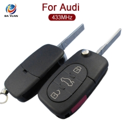 AK008010 for Audi 3+1 Button Flip Remote Key 433MHZ