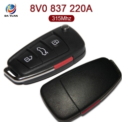 AK008033 for Audi Flip Remote Key 3+1 Button 315MHz ID48 NBGFS12A71 8V0 837 220 A