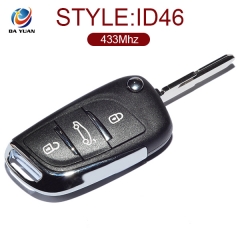 AK016021 For Citroen C2 FSK remote control key 3 Button ID46 PCF7941 433MHZ