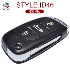 AK016021 For Citroen C2 FSK remote control key 3 Button ID46 PCF7941 433MHZ