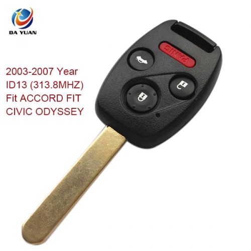 AK003017 2003-2007  for Honda Remote Key 3+1 Button and Chip Separate ID13 (313.8MHZ) Fit ACCORD FIT CIVIC