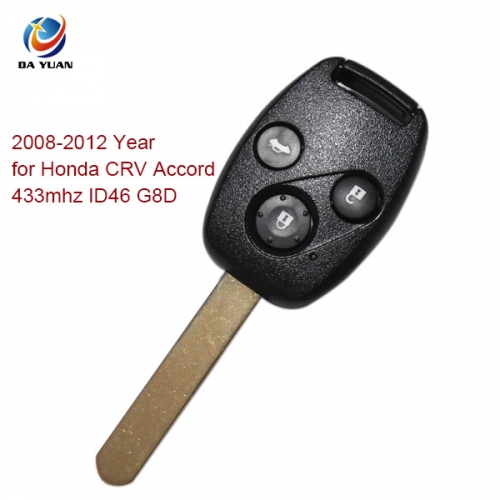 AK003016 2008-2012 for  Honda CRV Accord remote 433mhz ID46 3 button G8D