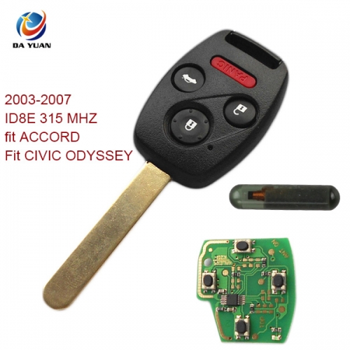 AK003005 2003-2007 for Honda Remote Key 3+1 Button and Chip Separate ID8E 315 MHZ fit ACCORD FIT CIVIC