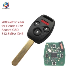 AK003056 Remote Key Fob 3+1 Button 313.8MHz ID46 Chip for 2008-2012 for Honda CRV Accord G8D