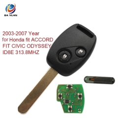 AK003003 2003-2007 for Honda Remote Key 2 Button and Chip fit ACCORD FIT CIVIC  ID8E 313.8MHZ