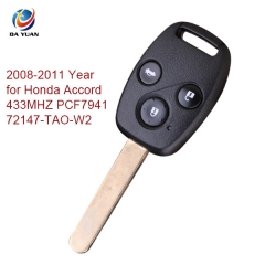 AK003060 2008-2011 for Honda Accord 3 Button Remote Key 433MHZ 7941 chip 72147-TAO-W2