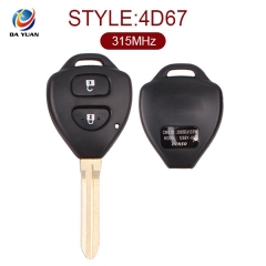 AK007011 for Toyota Corolla RAV4 2 button Remote Key (315MHz) 4D-67 Chip