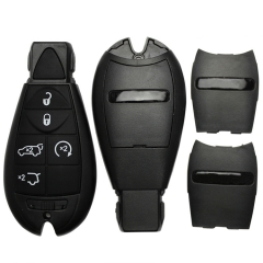 AS015017 5 Button Remote Case Smart Key Shell For Chrysler Dodge Jeep With Uncut Blade