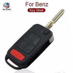 AS002021 3 +1 Button Flip key shell HU39 Blade For MERCEDES BENZ ML320 ML350 ML55 SLK230 AMG