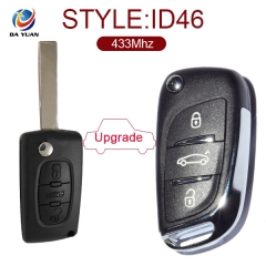 AK016022 FOR Citroen Flip Remote Key 3 Button ID46 433MHZ ASK